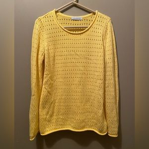 Liz Claiborne Yellow Knit Sweater Top Size Large